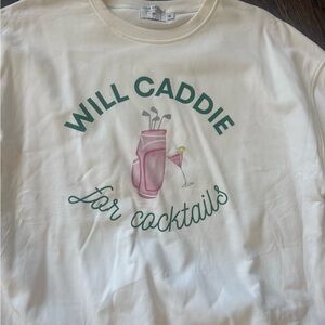Will Caddie for Cocktails Cream Sweatshirt